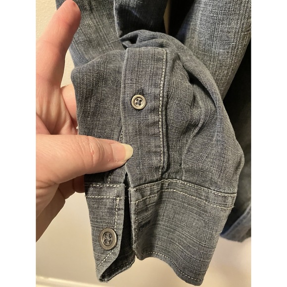 Carbon2Cobalt Eclipse Denim Button Down Collared One Pocket Shirt Men's XXL 2XL - Picture 5 of 8